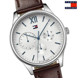 Buy Shop Tommy Hilfiger Oliver Quartz White Dial Brown Leather Strap Watch for Men - 1791304 USA Online
