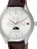 Buy Shop Tommy Hilfiger Oliver Quartz White Dial Brown Leather Strap Watch for Men - 1791304 USA Online