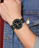 Buy Shop Tommy Hilfiger Parker Chronograph Black Dial Brown Leather Strap Watch For Men - 1791836 USA Online