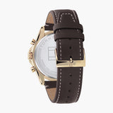 Buy Shop Tommy Hilfiger Parker Chronograph Black Dial Brown Leather Strap Watch For Men - 1791836 USA Online