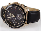 Buy Shop Tommy Hilfiger Parker Chronograph Black Dial Brown Leather Strap Watch For Men - 1791836 USA Online