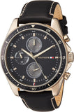 Buy Shop Tommy Hilfiger Parker Chronograph Black Dial Brown Leather Strap Watch For Men - 1791836 USA Online
