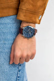 Buy Shop Tommy Hilfiger Parker Chronograph Blue Dial Brown Leather Strap Watch For Men - 1791837 USA Online