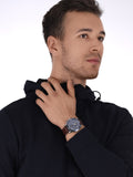 Buy Shop Tommy Hilfiger Parker Chronograph Blue Dial Brown Leather Strap Watch For Men - 1791837 USA Online