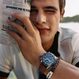 Buy Shop Tommy Hilfiger Parker Chronograph Blue Dial Brown Leather Strap Watch For Men - 1791837 USA Online