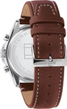Buy Shop Tommy Hilfiger Parker Chronograph Blue Dial Brown Leather Strap Watch For Men - 1791837 USA Online