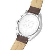 Buy Shop Tommy Hilfiger Parker Chronograph Blue Dial Brown Leather Strap Watch For Men - 1791837 USA Online