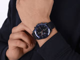 Buy Shop Tommy Hilfiger Parker Chronograph Quartz Blue Dial Blue Leather Strap Watch For Men - 1791839 USA Online