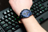 Buy Shop Tommy Hilfiger Parker Chronograph Quartz Blue Dial Blue Leather Strap Watch For Men - 1791839 USA Online