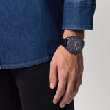 Buy Shop Tommy Hilfiger Parker Chronograph Quartz Blue Dial Blue Leather Strap Watch For Men - 1791839 USA Online