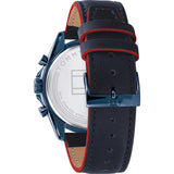 Buy Shop Tommy Hilfiger Parker Chronograph Quartz Blue Dial Blue Leather Strap Watch For Men - 1791839 USA Online