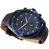 Buy Shop Tommy Hilfiger Parker Chronograph Quartz Blue Dial Blue Leather Strap Watch For Men - 1791839 USA Online