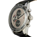Buy Shop Tommy Hilfiger Parker Chronograph Quartz Grey Dial Black Leather Strap Watch For Men - 1791838 USA Online