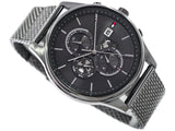 Buy Shop Tommy Hilfiger Shawn Chronograph Quartz Grey Dial Grey Mesh Bracelet Watch for Men - 1791613 USA Online