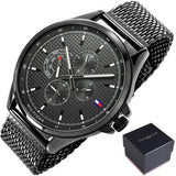 Buy Shop Tommy Hilfiger Shawn Chronograph Quartz Grey Dial Grey Mesh Bracelet Watch for Men - 1791613 USA Online