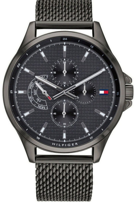 Buy Shop Tommy Hilfiger Shawn Chronograph Quartz Grey Dial Grey Mesh Bracelet Watch for Men - 1791613 USA Online
