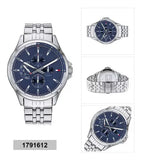 Buy Shop Tommy Hilfiger Shawn Multifunction Quartz Blue Dial Silver Steel Strap Watch for Men - 1791612 USA Online