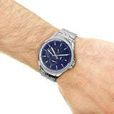 Buy Shop Tommy Hilfiger Shawn Multifunction Quartz Blue Dial Silver Steel Strap Watch for Men - 1791612 USA Online
