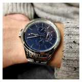 Buy Shop Tommy Hilfiger Shawn Multifunction Quartz Blue Dial Silver Steel Strap Watch for Men - 1791612 USA Online