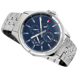 Buy Shop Tommy Hilfiger Shawn Multifunction Quartz Blue Dial Silver Steel Strap Watch for Men - 1791612 USA Online