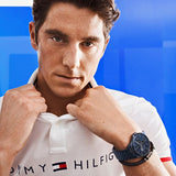 Buy Shop Tommy Hilfiger Shawn Quartz Black Dial Black Steel Strap Watch for Men - 1791611 USA Online