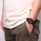 Buy Shop Tommy Hilfiger Shawn Quartz Black Dial Black Steel Strap Watch for Men - 1791611 USA Online
