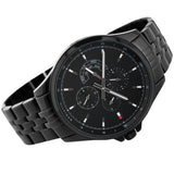 Buy Shop Tommy Hilfiger Shawn Quartz Black Dial Black Steel Strap Watch for Men - 1791611 USA Online