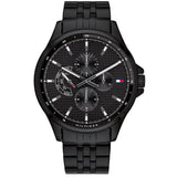 Buy Shop Tommy Hilfiger Shawn Quartz Black Dial Black Steel Strap Watch for Men - 1791611 USA Online
