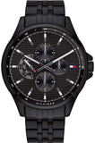 Buy Shop Tommy Hilfiger Shawn Quartz Black Dial Black Steel Strap Watch for Men - 1791611 USA Online