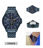 Buy Shop Tommy Hilfiger Shawn Quartz Blue Dial Blue Steel Strap Watch for Men - 1791618 USA Online