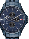 Buy Shop Tommy Hilfiger Shawn Quartz Blue Dial Blue Steel Strap Watch for Men - 1791618 USA Online
