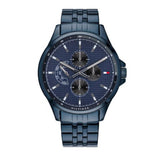 Buy Shop Tommy Hilfiger Shawn Quartz Blue Dial Blue Steel Strap Watch for Men - 1791618 USA Online