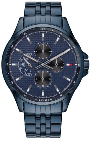 Buy Shop Tommy Hilfiger Shawn Quartz Blue Dial Blue Steel Strap Watch for Men - 1791618 USA Online