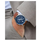 Buy Shop Tommy Hilfiger Spencer Blue Dial Brown Leather Strap Watch for Men - 1791642 USA Online