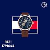 Buy Shop Tommy Hilfiger Spencer Blue Dial Brown Leather Strap Watch for Men - 1791642 USA Online