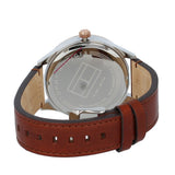 Buy Shop Tommy Hilfiger Spencer Blue Dial Brown Leather Strap Watch for Men - 1791642 USA Online