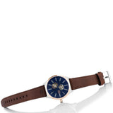 Buy Shop Tommy Hilfiger Spencer Blue Dial Brown Leather Strap Watch for Men - 1791642 USA Online
