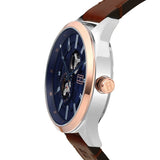 Buy Shop Tommy Hilfiger Spencer Blue Dial Brown Leather Strap Watch for Men - 1791642 USA Online