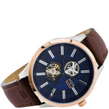 Buy Shop Tommy Hilfiger Spencer Blue Dial Brown Leather Strap Watch for Men - 1791642 USA Online