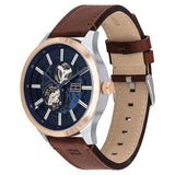 Buy Shop Tommy Hilfiger Spencer Blue Dial Brown Leather Strap Watch for Men - 1791642 USA Online