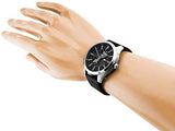 Buy Shop Tommy Hilfiger Spencer Skeleton Black Dial Black Leather Strap Watch for Men - 1791641 USA Online