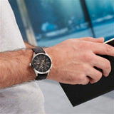 Buy Shop Tommy Hilfiger Spencer Skeleton Black Dial Black Leather Strap Watch for Men - 1791641 USA Online