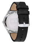 Buy Shop Tommy Hilfiger Spencer Skeleton Black Dial Black Leather Strap Watch for Men - 1791641 USA Online