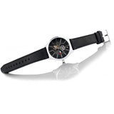 Buy Shop Tommy Hilfiger Spencer Skeleton Black Dial Black Leather Strap Watch for Men - 1791641 USA Online