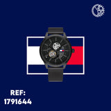 Buy Shop Tommy Hilfiger Spencer Skeleton Black Dial Black Mesh Bracelet Watch for Men - 1791644 USA Online