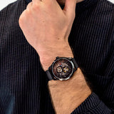 Buy Shop Tommy Hilfiger Spencer Skeleton Black Dial Black Mesh Bracelet Watch for Men - 1791644 USA Online