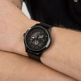 Buy Shop Tommy Hilfiger Spencer Skeleton Black Dial Black Mesh Bracelet Watch for Men - 1791644 USA Online