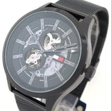 Buy Shop Tommy Hilfiger Spencer Skeleton Black Dial Black Mesh Bracelet Watch for Men - 1791644 USA Online