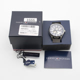 Buy Shop Tommy Hilfiger Spencer Skeleton Black Dial Silver Mesh Bracelet Watch for Men - 1791643 USA Online