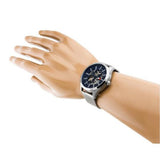 Buy Shop Tommy Hilfiger Spencer Skeleton Black Dial Silver Mesh Bracelet Watch for Men - 1791643 USA Online